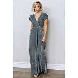 Baltic Born Athena Glam Event Dress Full Length Pleated Empire Waist Women large